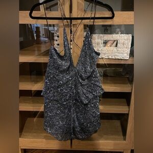 Zara Navy and White Dress